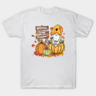 Gnomes Fall Sweatshirt, Cute Gnome Sweater, Welcome Great Pumpkin Shirt, Thankful Pumpkin Shirt, Thanksgiving Gnome Shirt, Vintage Gnome Tee T-Shirt